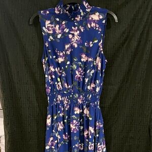 Nanette Lepore Blue Floral Midi Dress